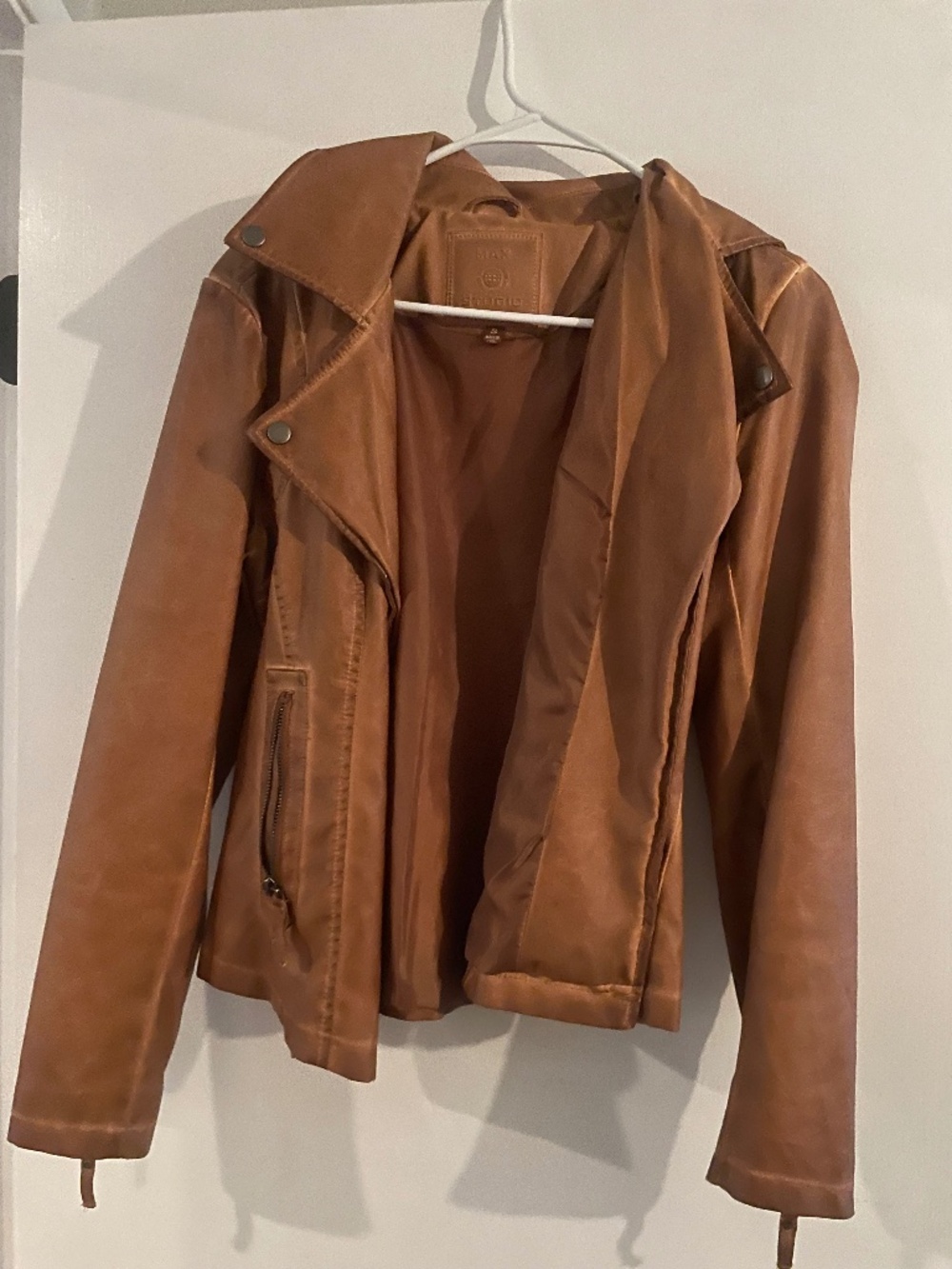 Max Studios Faux Leather Jacket Size Small